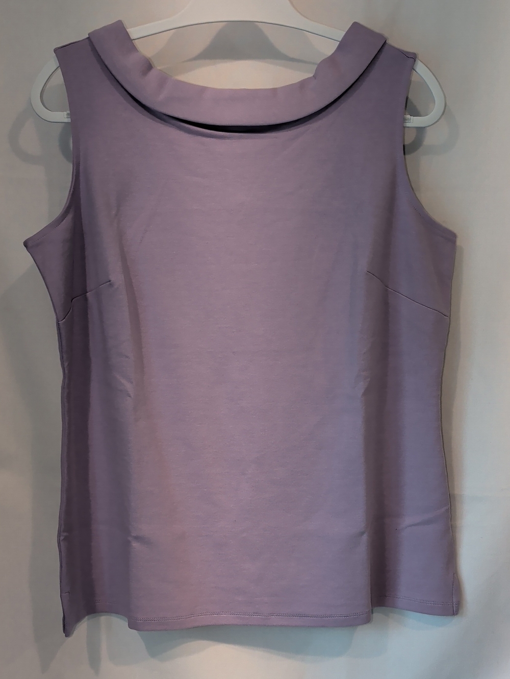 Talbots Lavender Zip-Back Knit Top